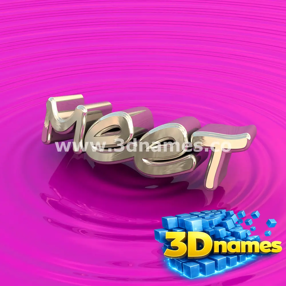 meet in Pink Graffiti style - 3D name wallpaper