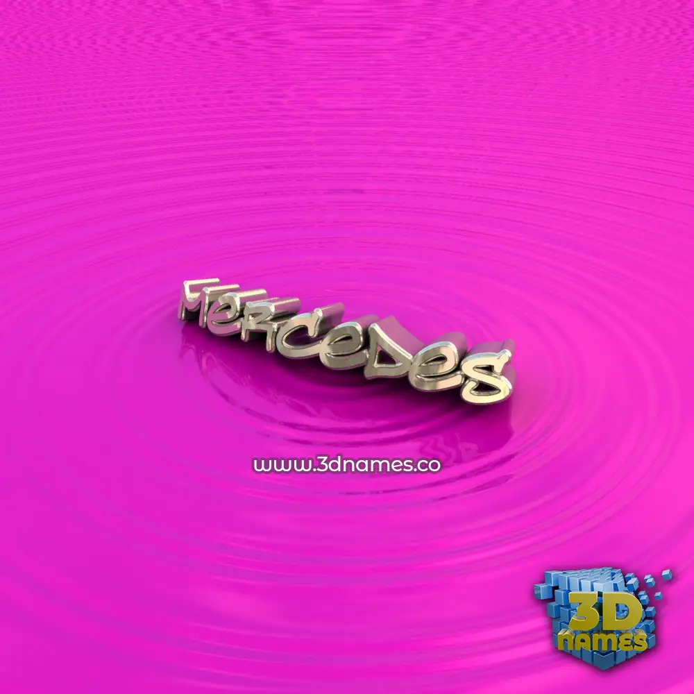 mercedes in Pink Graffiti style - 3D name wallpaper