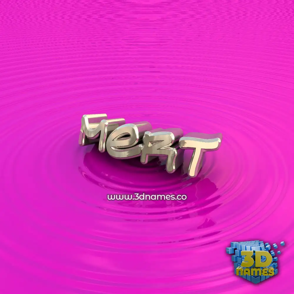mert in Pink Graffiti style - 3D name wallpaper