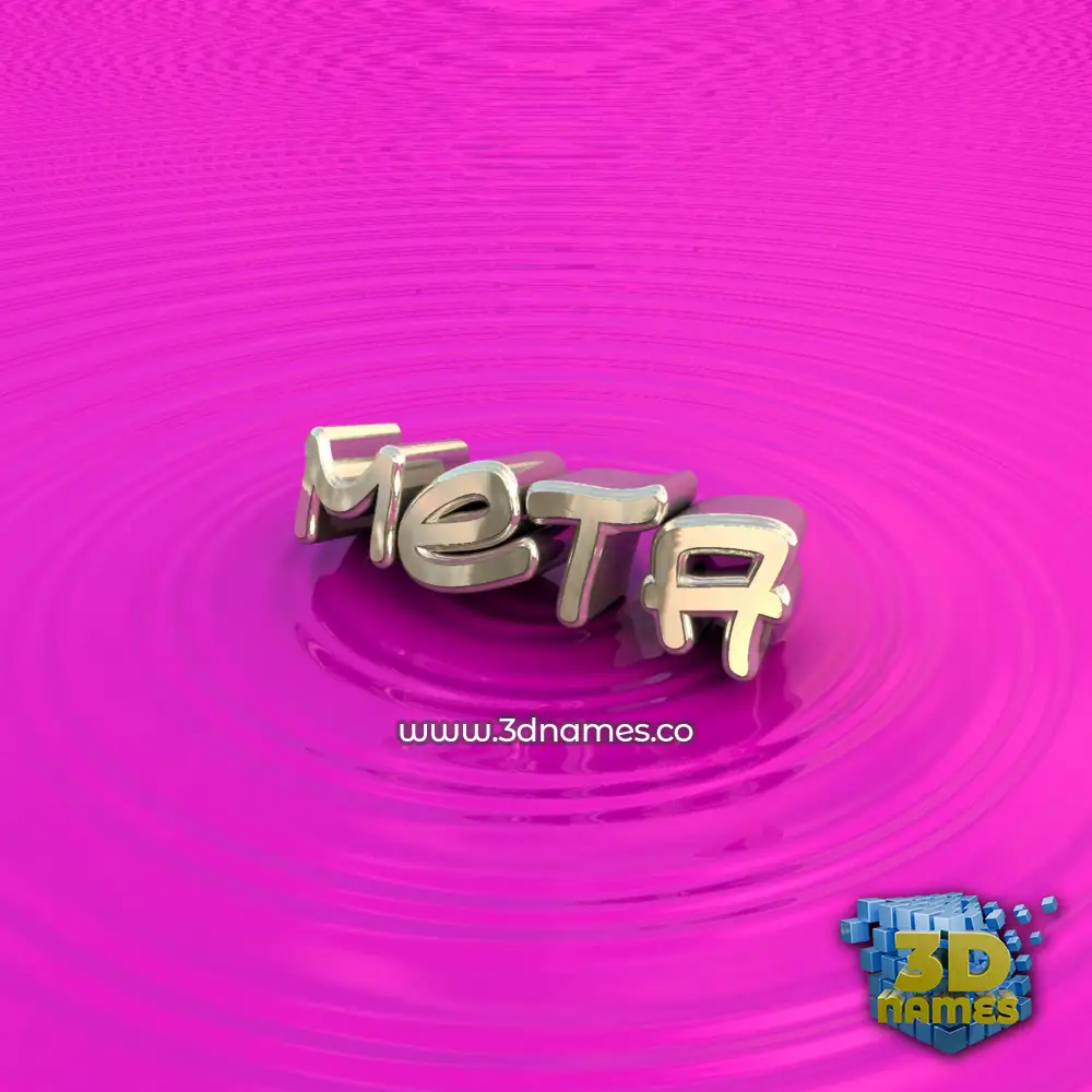 meta in Pink Graffiti style - 3D name wallpaper