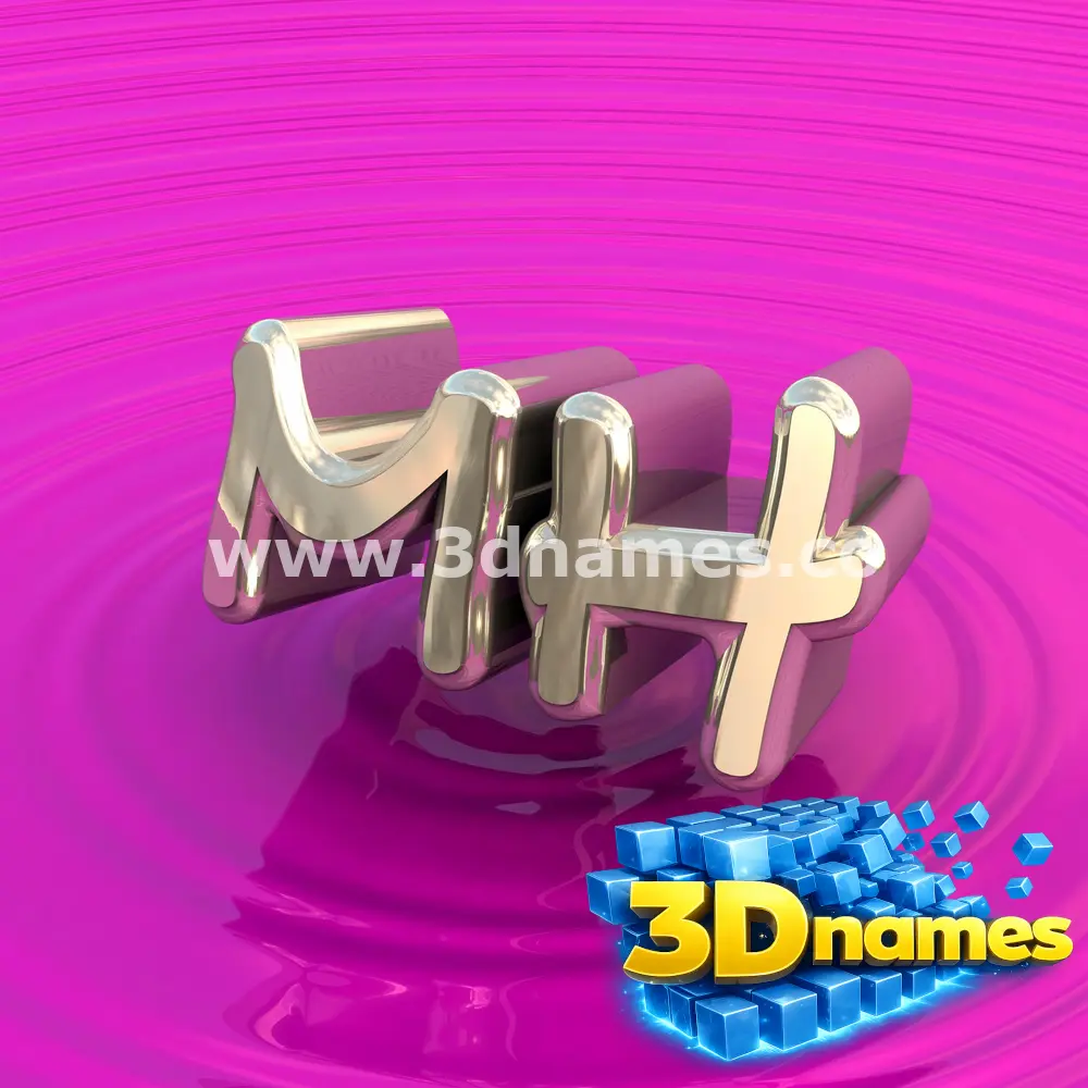 mh in Pink Graffiti style - 3D name wallpaper