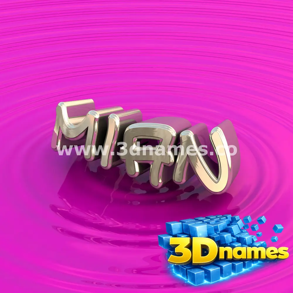 mian in Pink Graffiti style - 3D name wallpaper