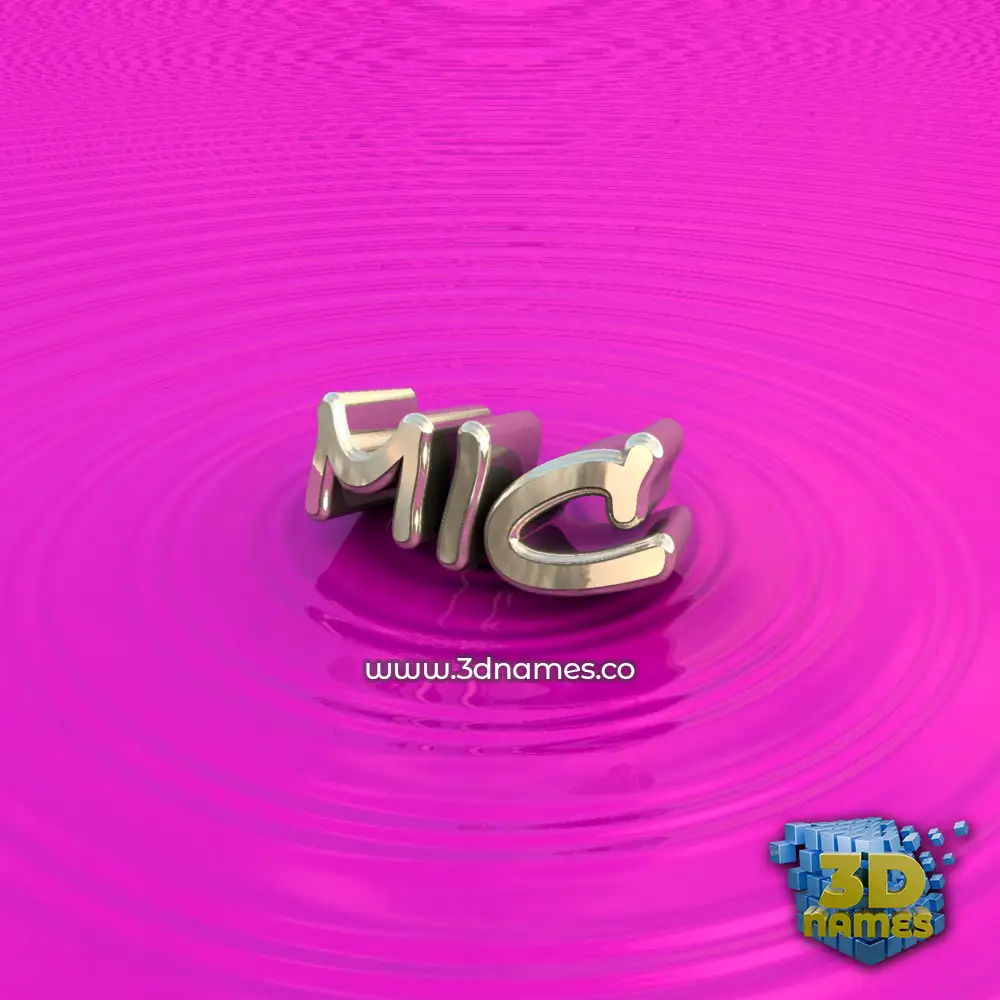 mic in Pink Graffiti style - 3D name wallpaper