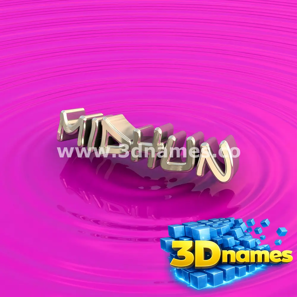 midhun in Pink Graffiti style - 3D name wallpaper