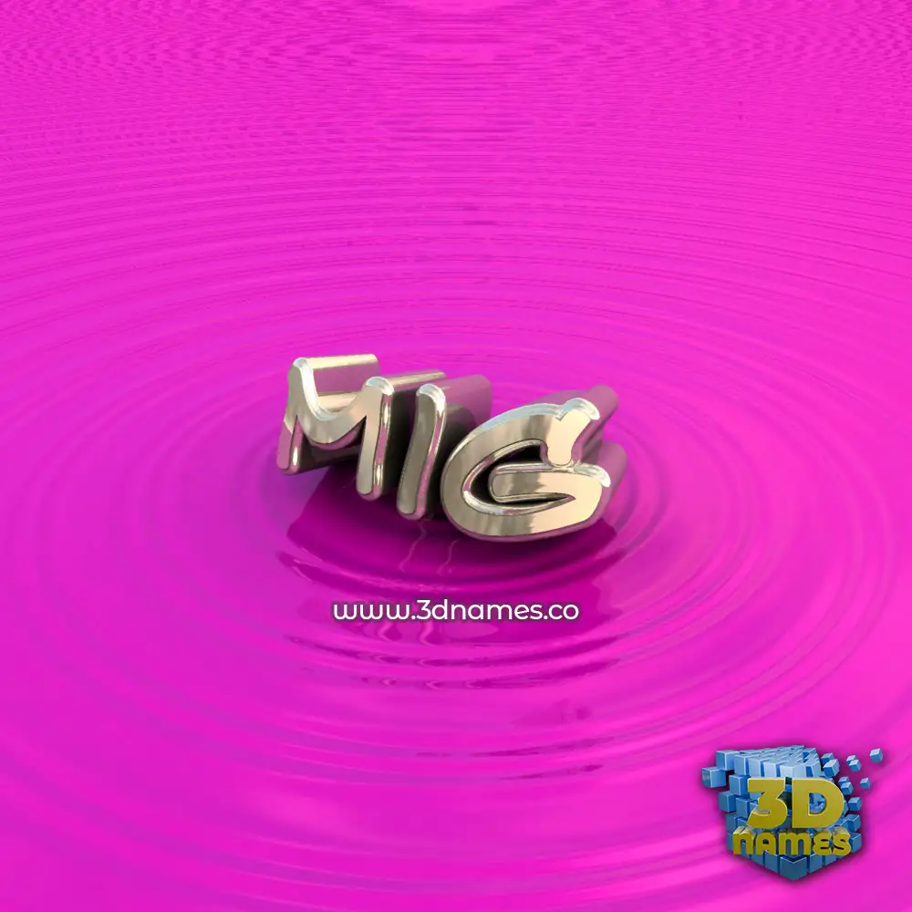 mig in Pink Graffiti style - 3D name wallpaper