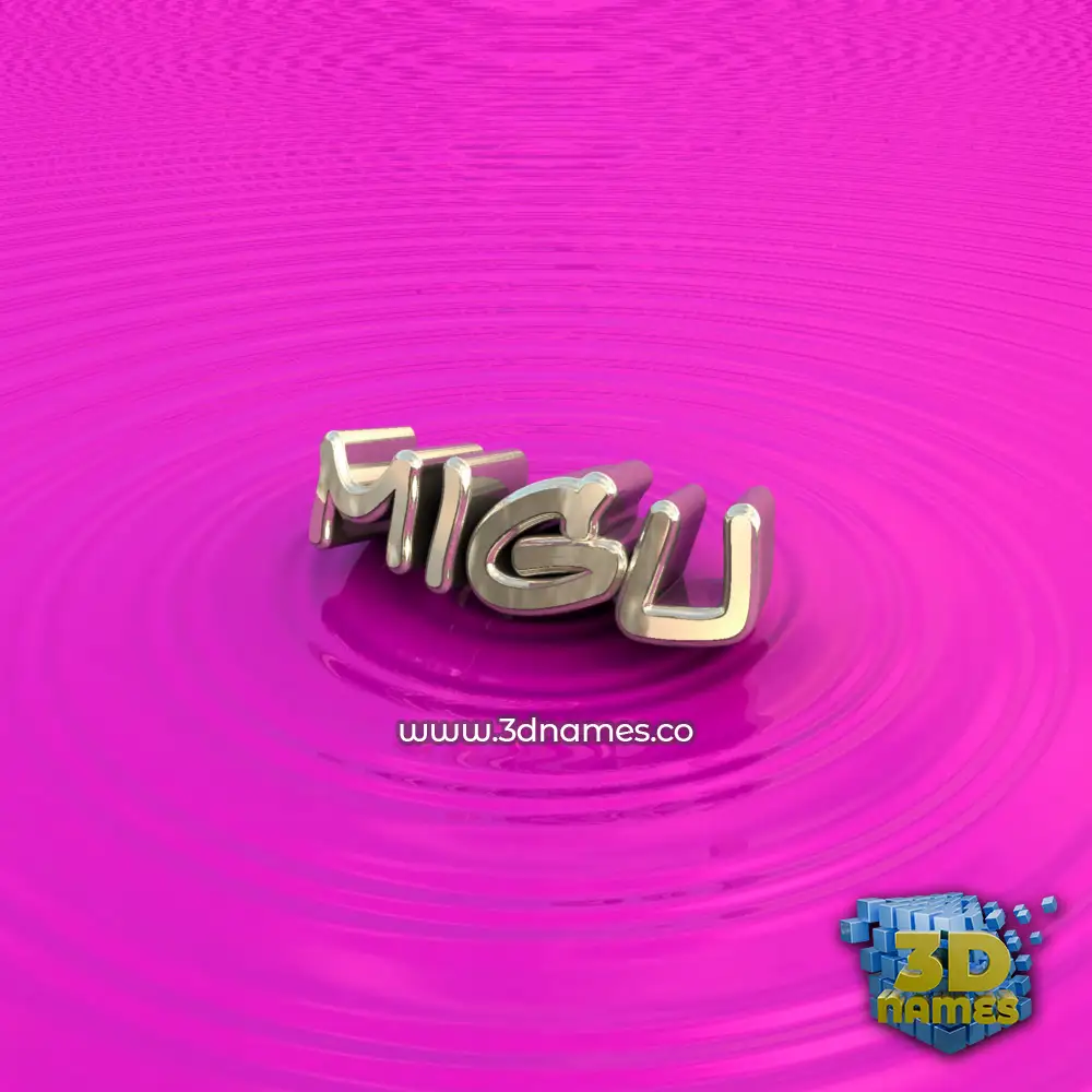 migu in Pink Graffiti style - 3D name wallpaper