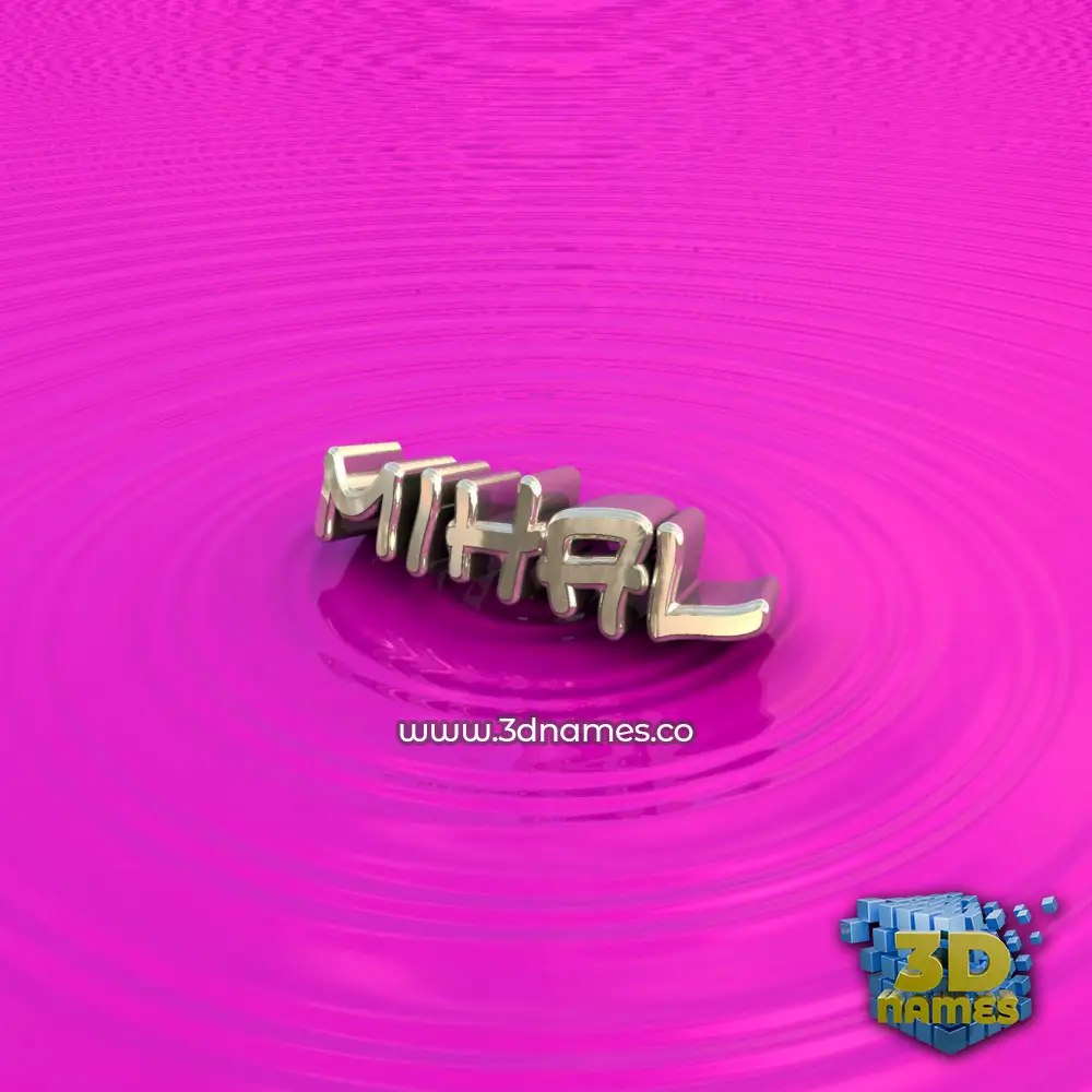 mihal in Pink Graffiti style - 3D name wallpaper