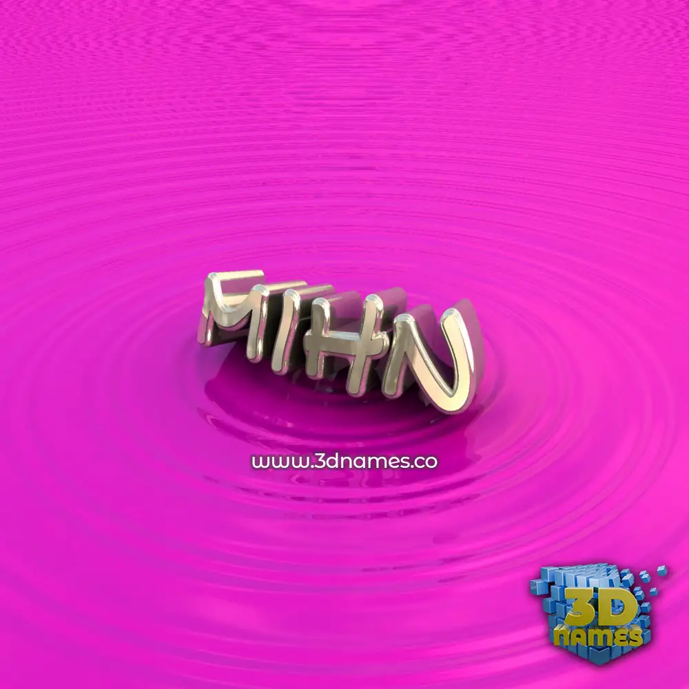 mihn in Pink Graffiti style - 3D name wallpaper