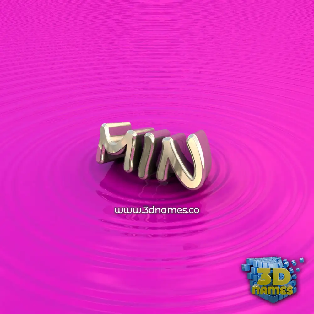 min in Pink Graffiti style - 3D name wallpaper