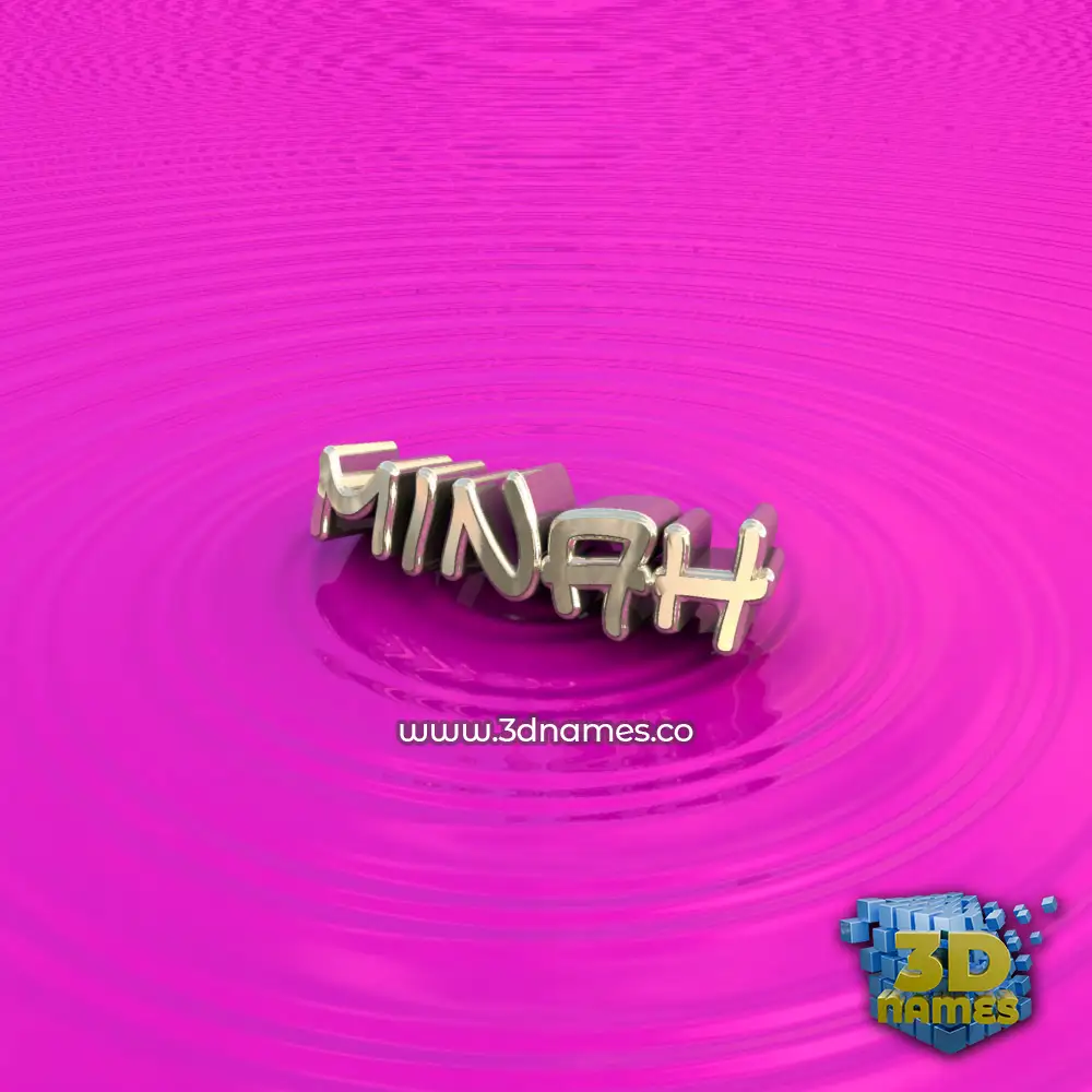 minah in Pink Graffiti style - 3D name wallpaper