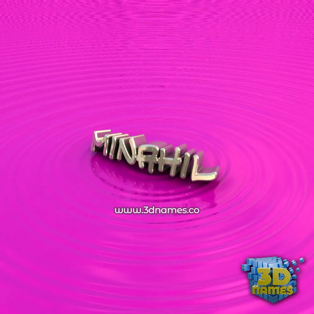 minahil in Pink Graffiti style - 3D name wallpaper