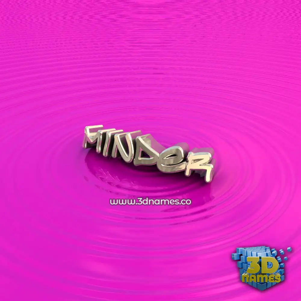 minder in Pink Graffiti style - 3D name wallpaper