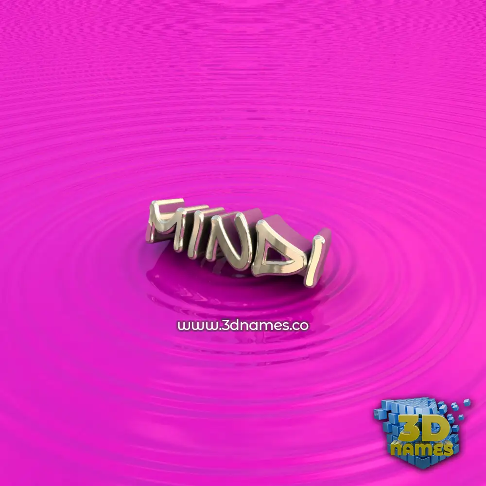 mindi in Pink Graffiti style - 3D name wallpaper