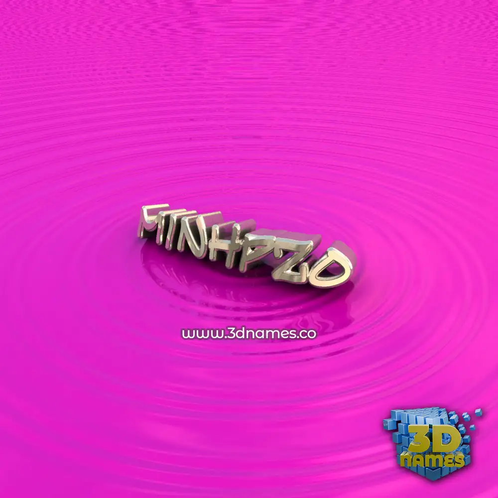 minhpzo in Pink Graffiti style - 3D name wallpaper