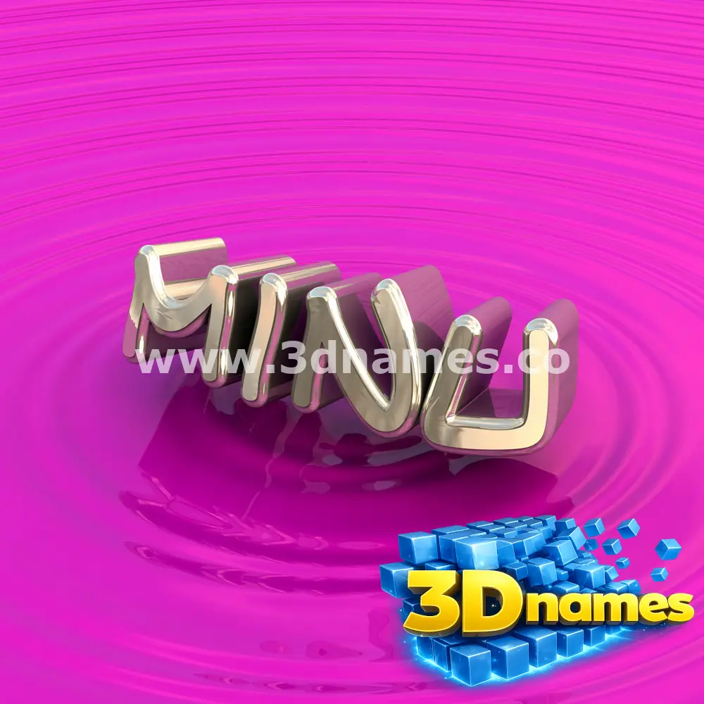 minu in Pink Graffiti style - 3D name wallpaper