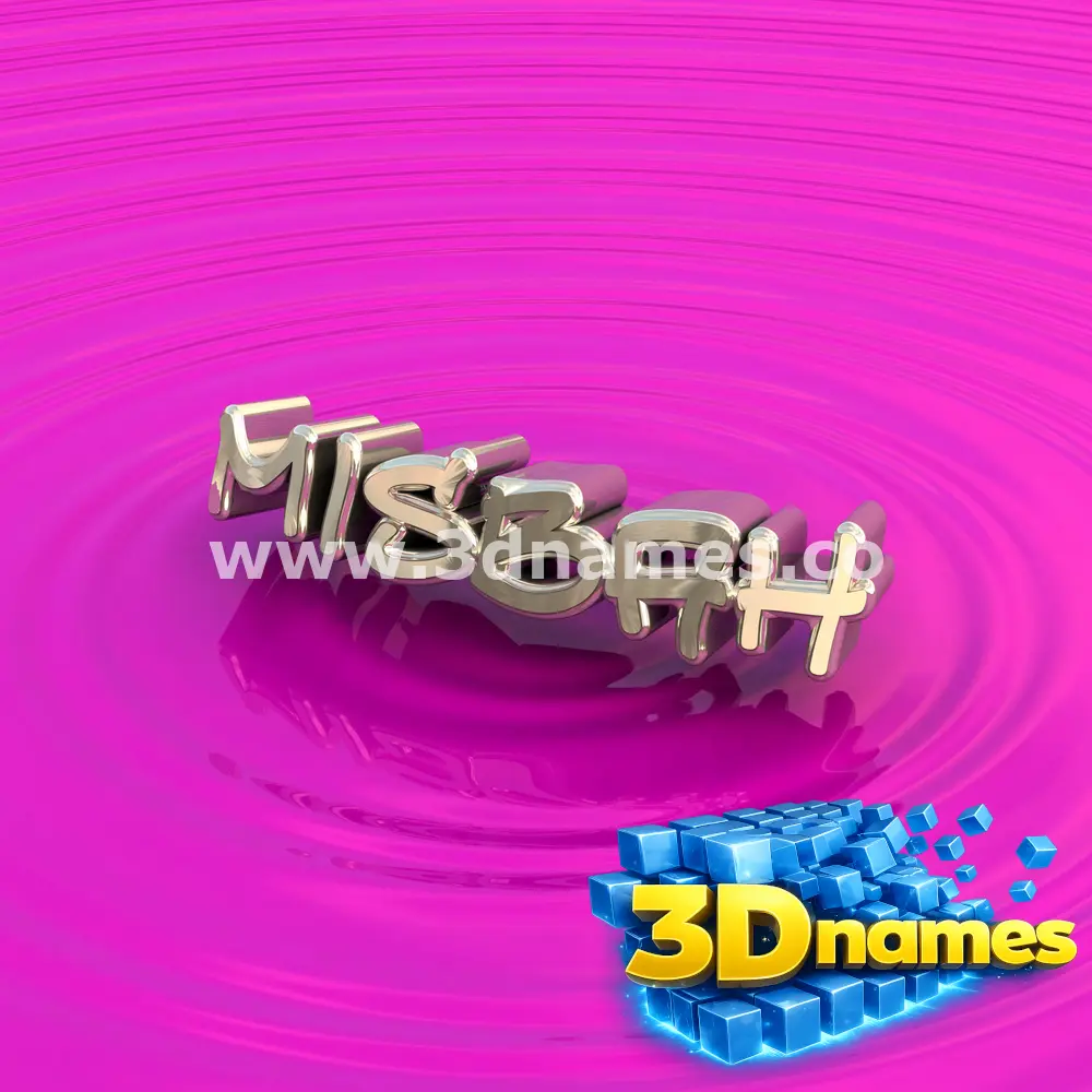 misbah in Pink Graffiti style - 3D name wallpaper
