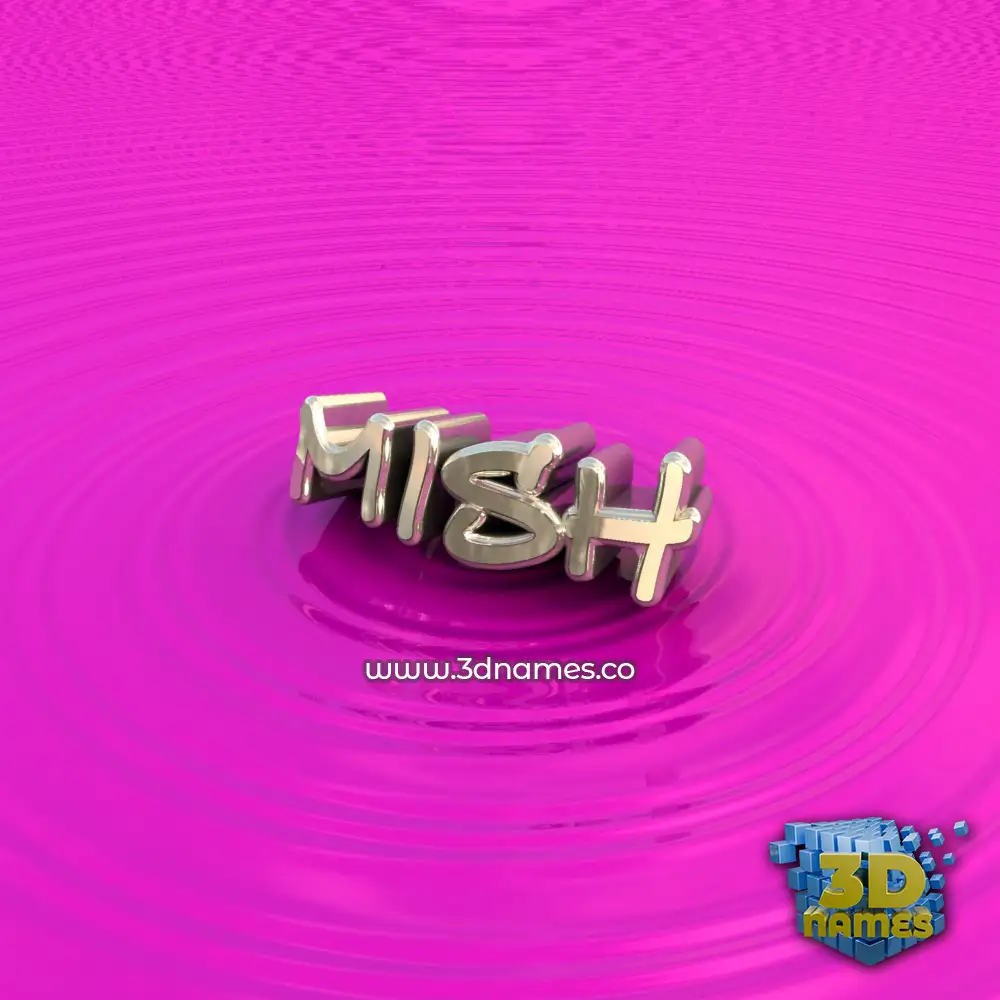 mish in Pink Graffiti style - 3D name wallpaper