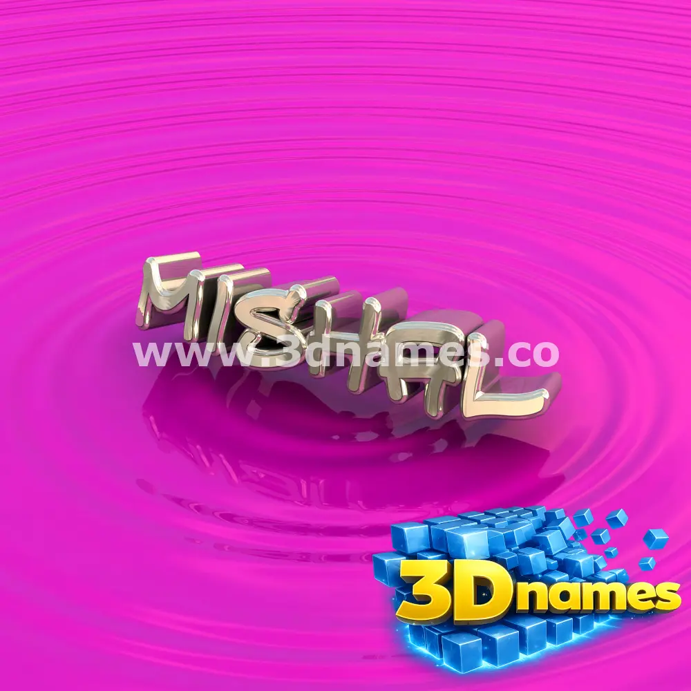 mishal in Pink Graffiti style - 3D name wallpaper