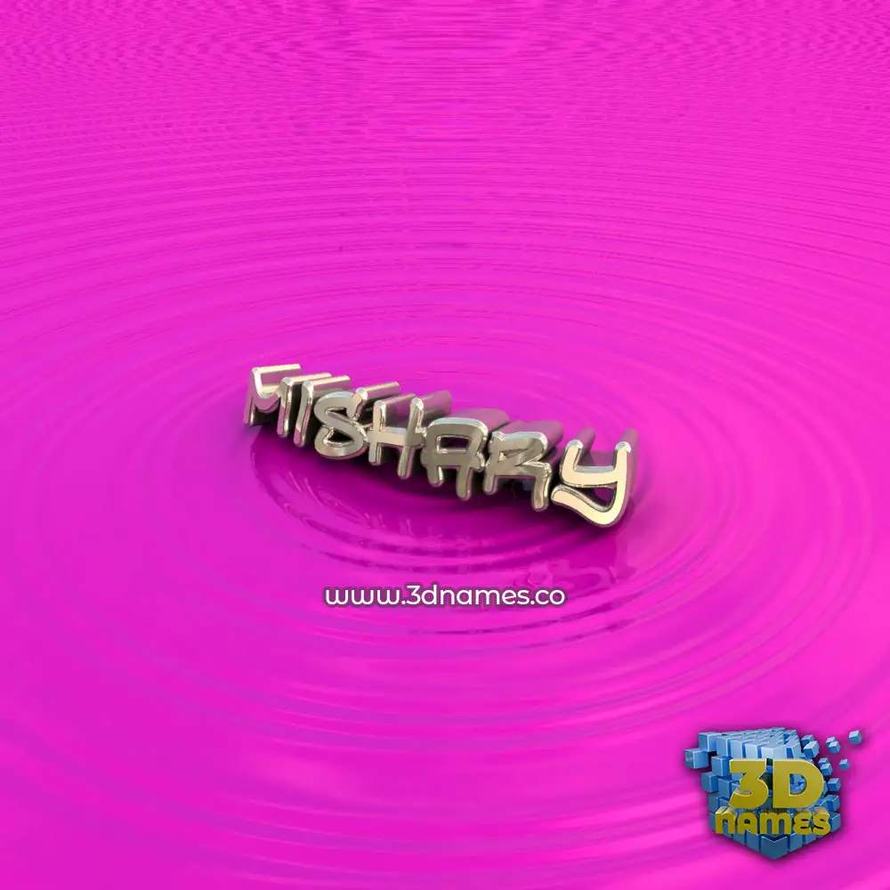 mishary in Pink Graffiti style - 3D name wallpaper