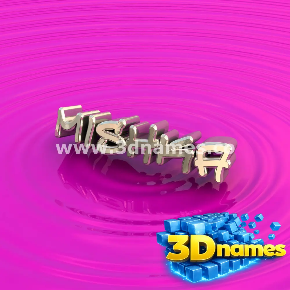 mishka in Pink Graffiti style - 3D name wallpaper