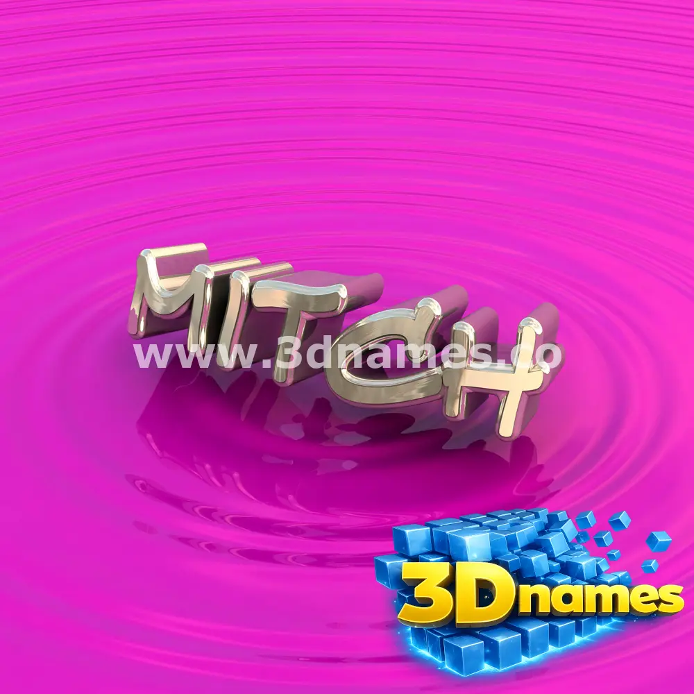mitch in Pink Graffiti style - 3D name wallpaper