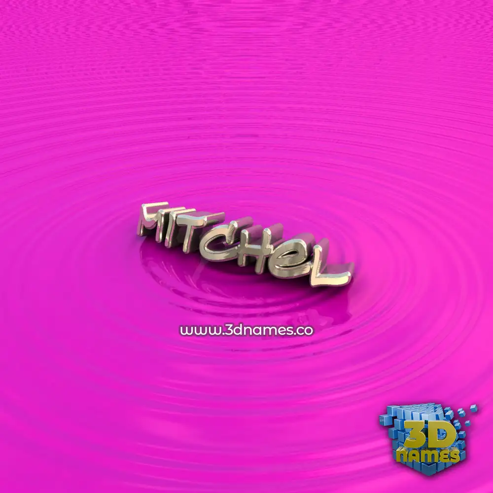 mitchel in Pink Graffiti style - 3D name wallpaper