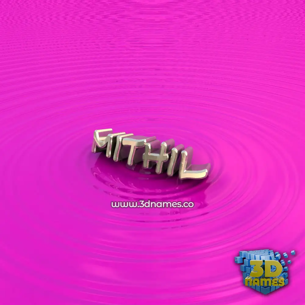 mithil in Pink Graffiti style - 3D name wallpaper