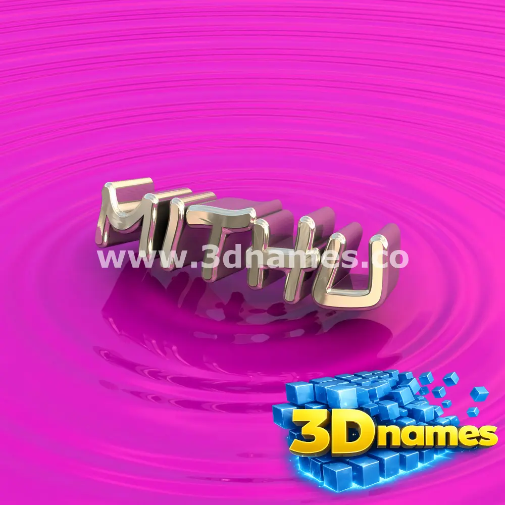 mithu in Pink Graffiti style - 3D name wallpaper