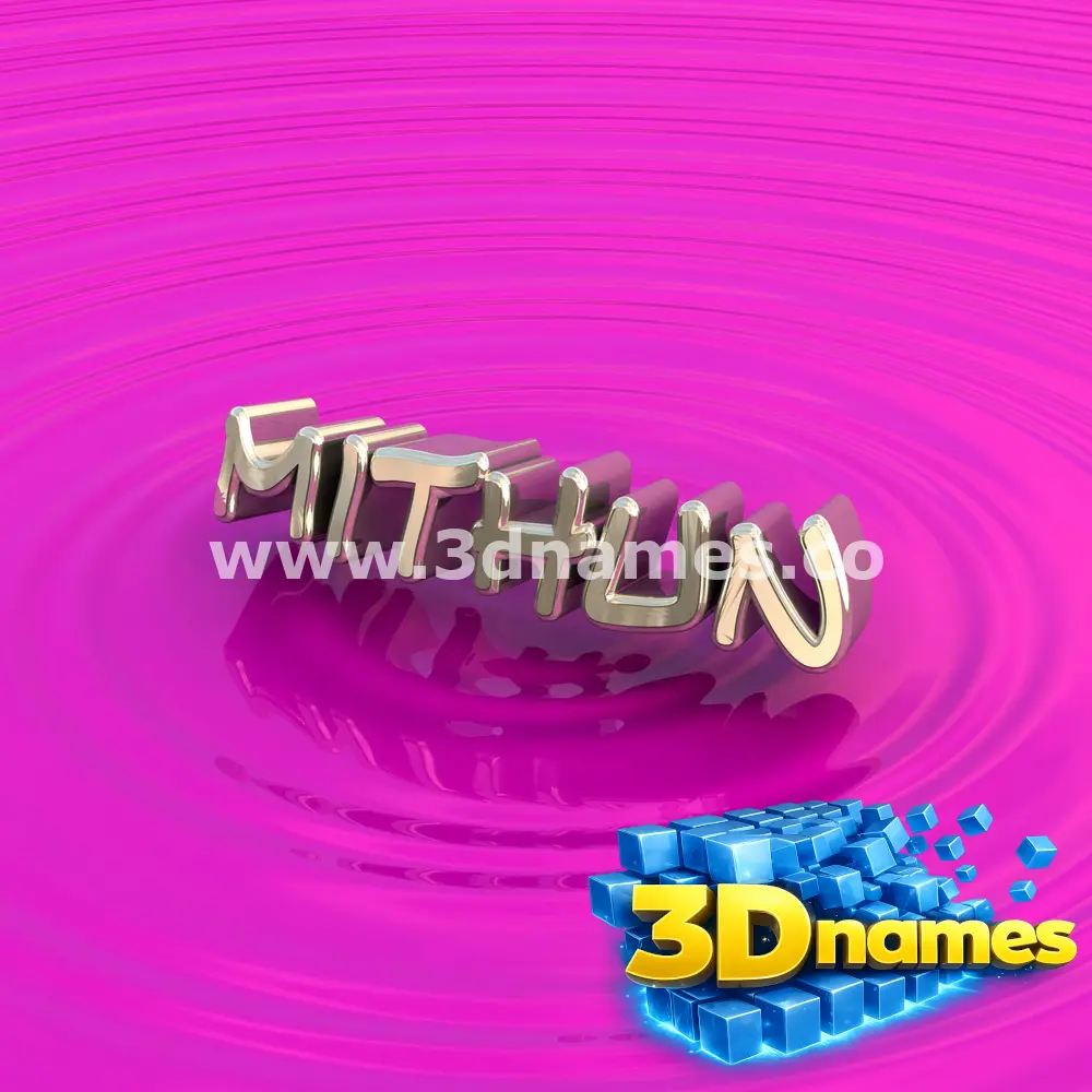 mithun in Pink Graffiti style - 3D name wallpaper