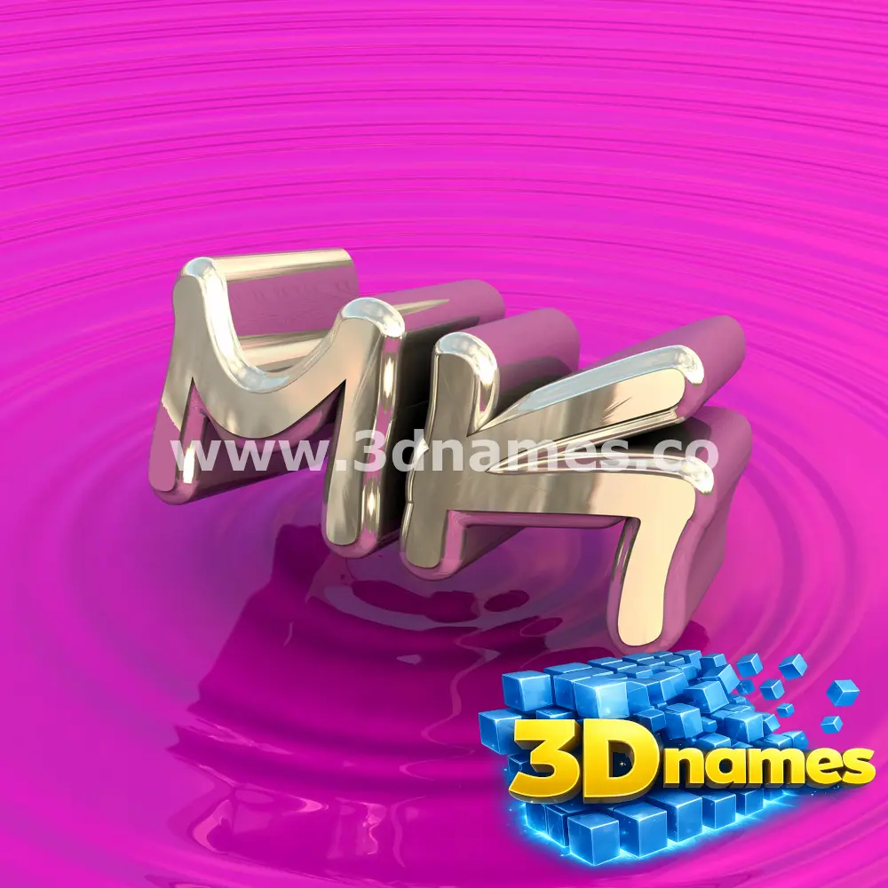 mk in Pink Graffiti style - 3D name wallpaper
