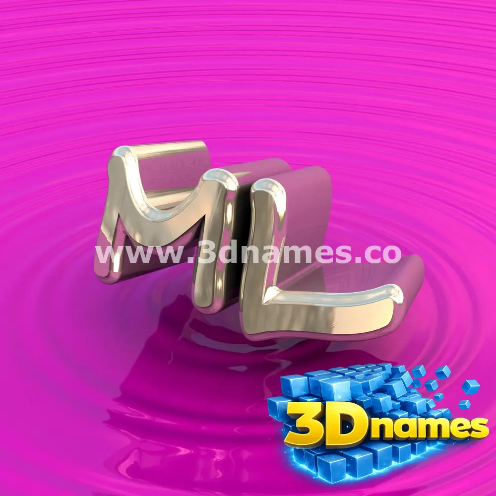 ml in Pink Graffiti style - 3D name wallpaper