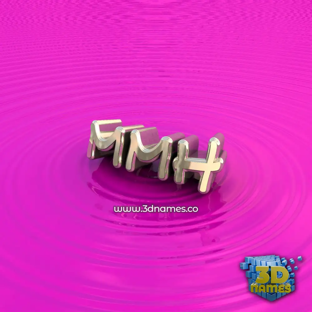 mmh in Pink Graffiti style - 3D name wallpaper