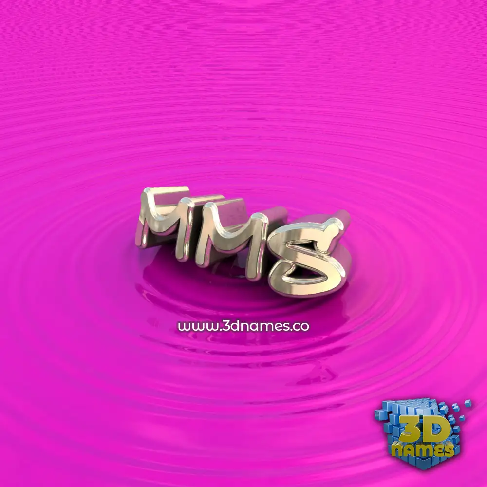 mms in Pink Graffiti style - 3D name wallpaper