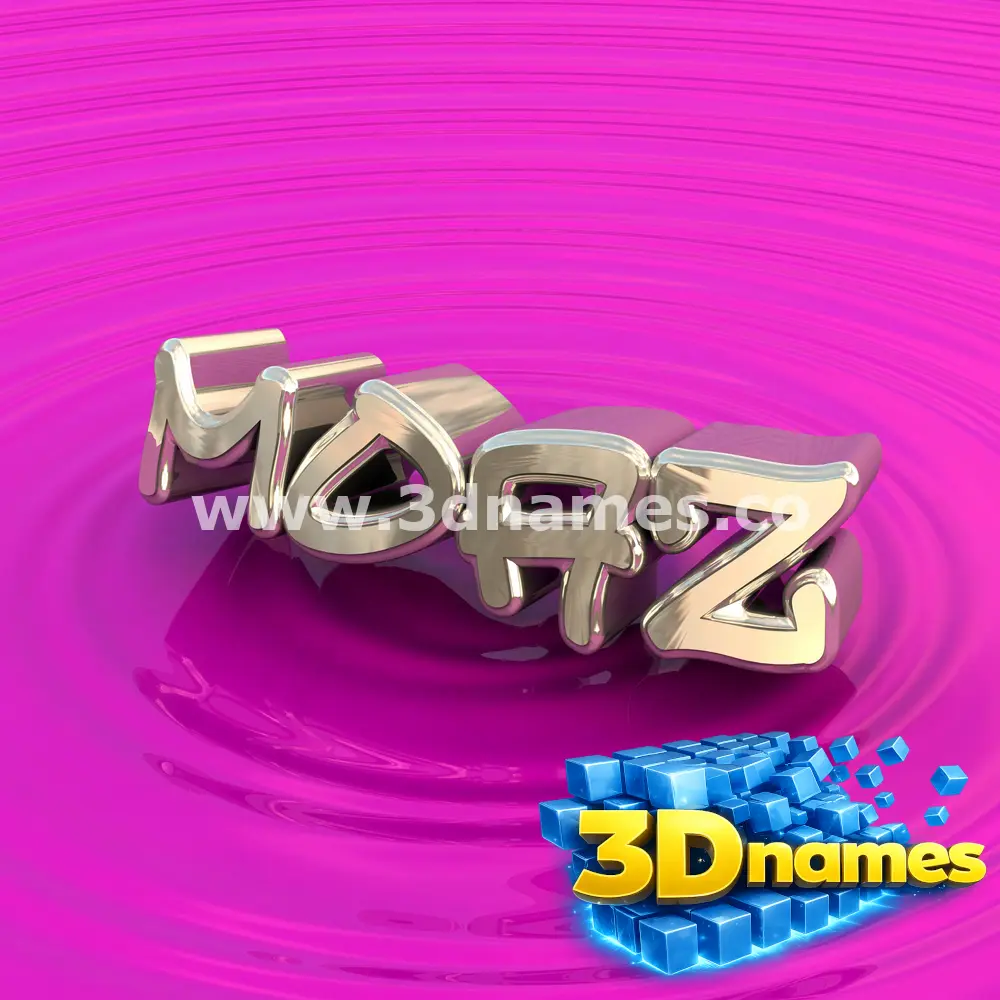 moaz in Pink Graffiti style - 3D name wallpaper