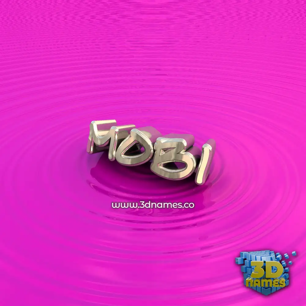 mobi in Pink Graffiti style - 3D name wallpaper