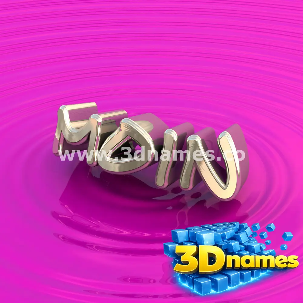 moin in Pink Graffiti style - 3D name wallpaper