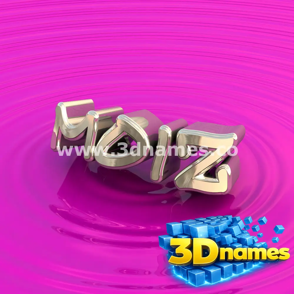 moiz in Pink Graffiti style - 3D name wallpaper