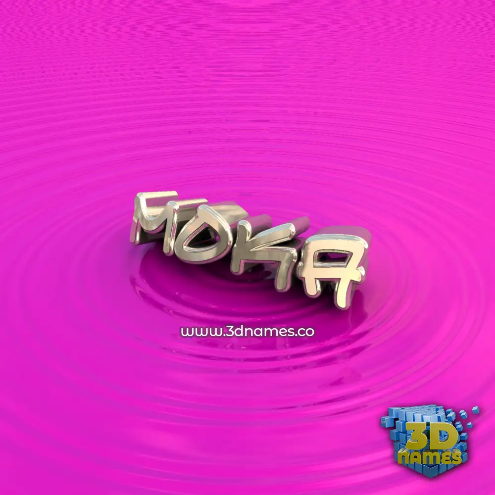 moka in Pink Graffiti style - 3D name wallpaper