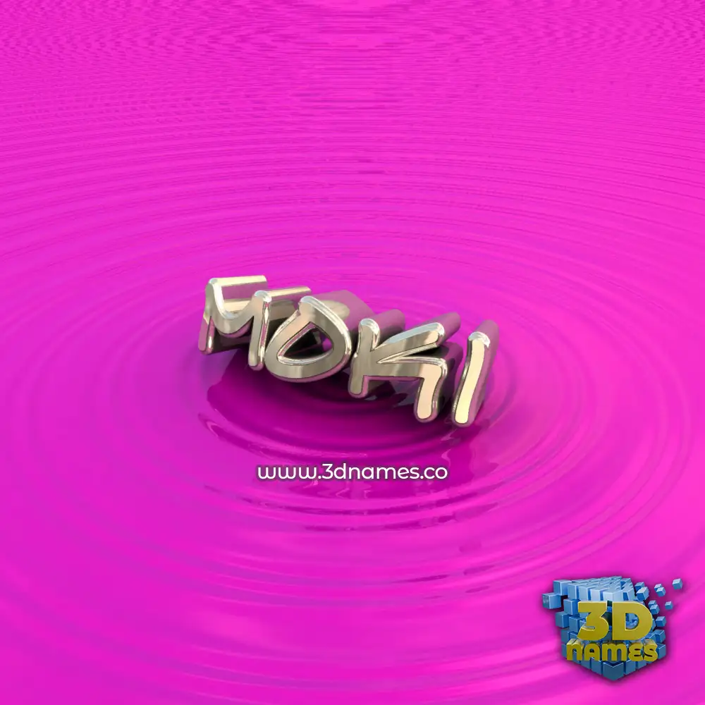 moki in Pink Graffiti style - 3D name wallpaper