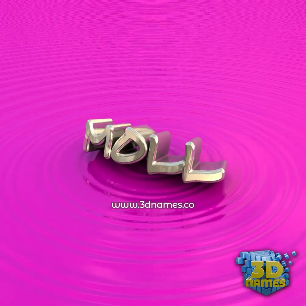 moll in Pink Graffiti style - 3D name wallpaper