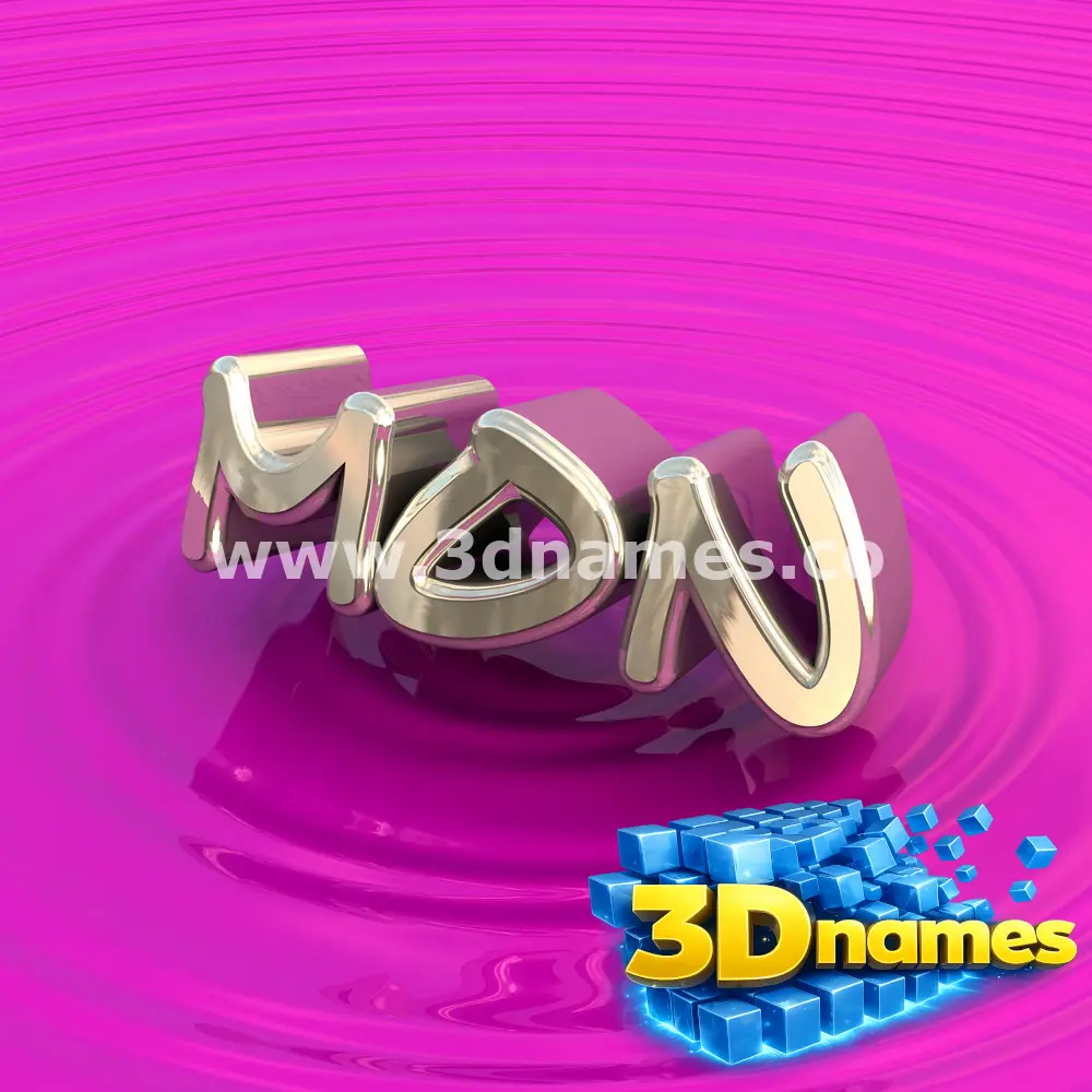 mon in Pink Graffiti style - 3D name wallpaper