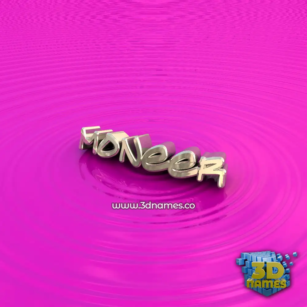 moneer in Pink Graffiti style - 3D name wallpaper