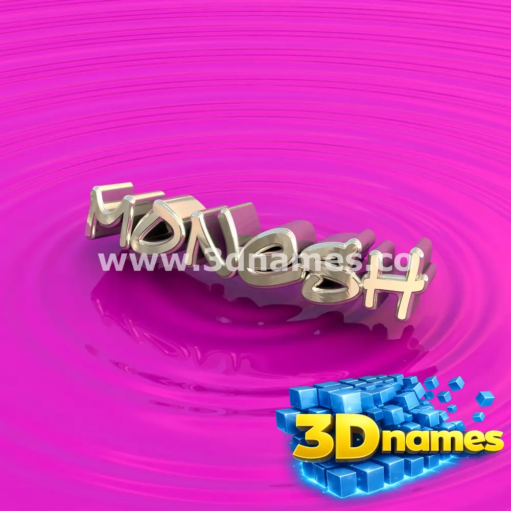 monesh in Pink Graffiti style - 3D name wallpaper
