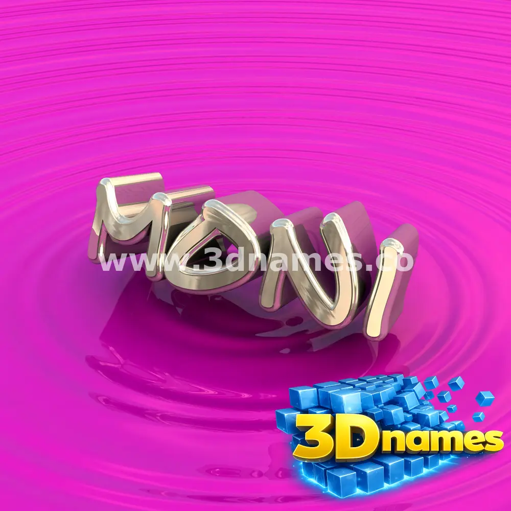 moni in Pink Graffiti style - 3D name wallpaper