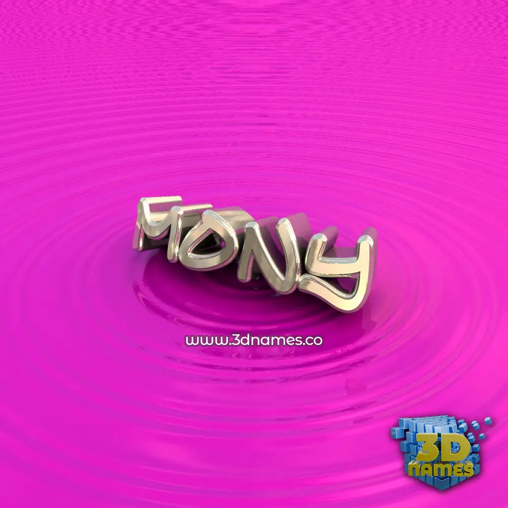 mony in Pink Graffiti style - 3D name wallpaper