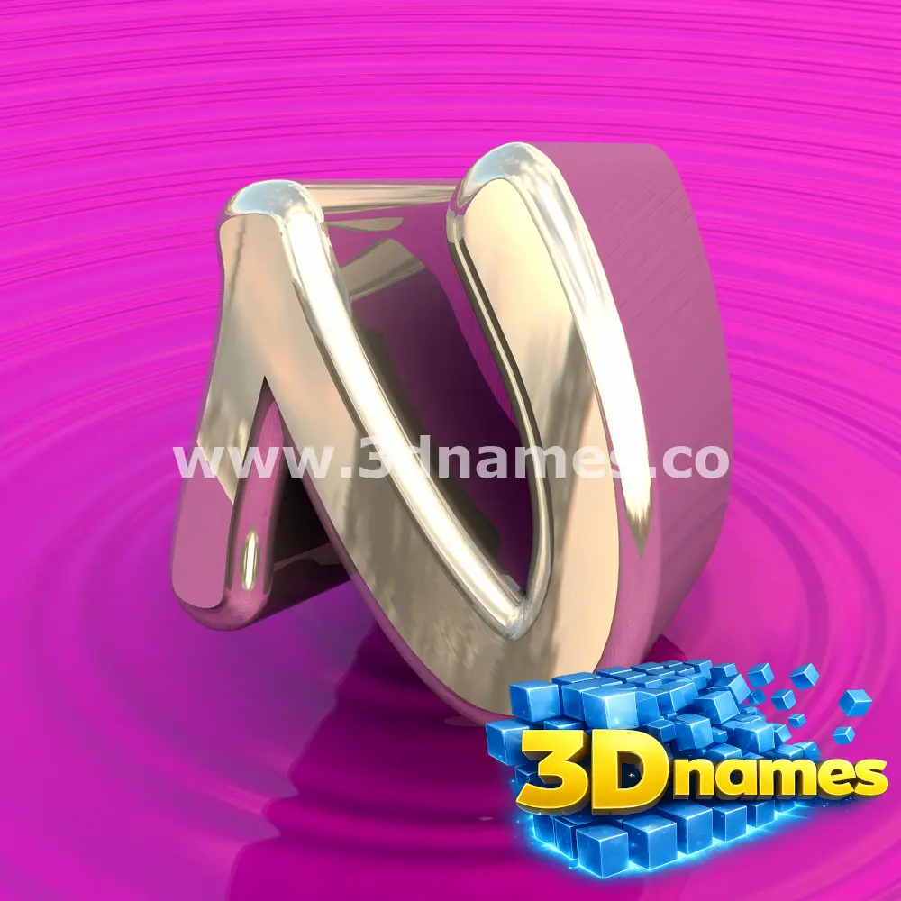 n in Pink Graffiti style - 3D name wallpaper
