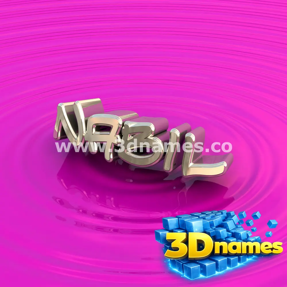nabil in Pink Graffiti style - 3D name wallpaper