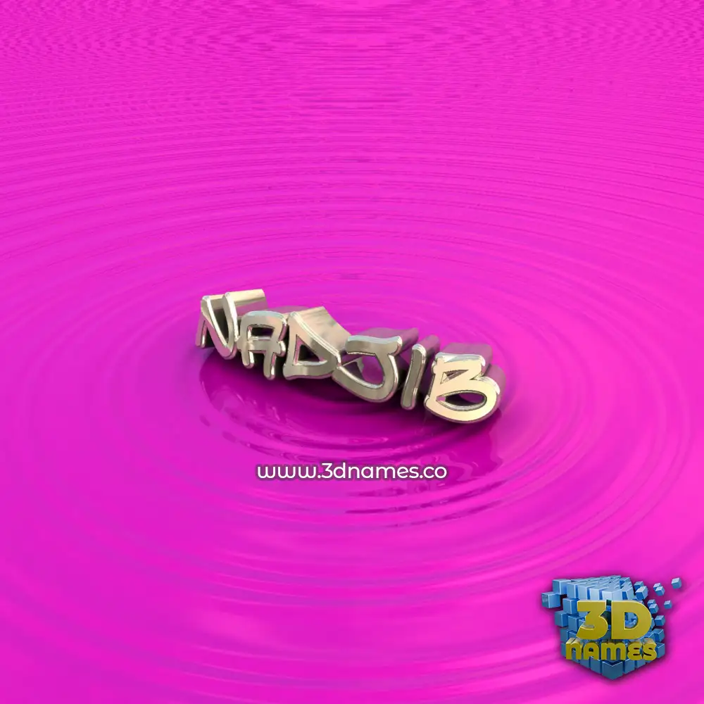 nadjib in Pink Graffiti style - 3D name wallpaper
