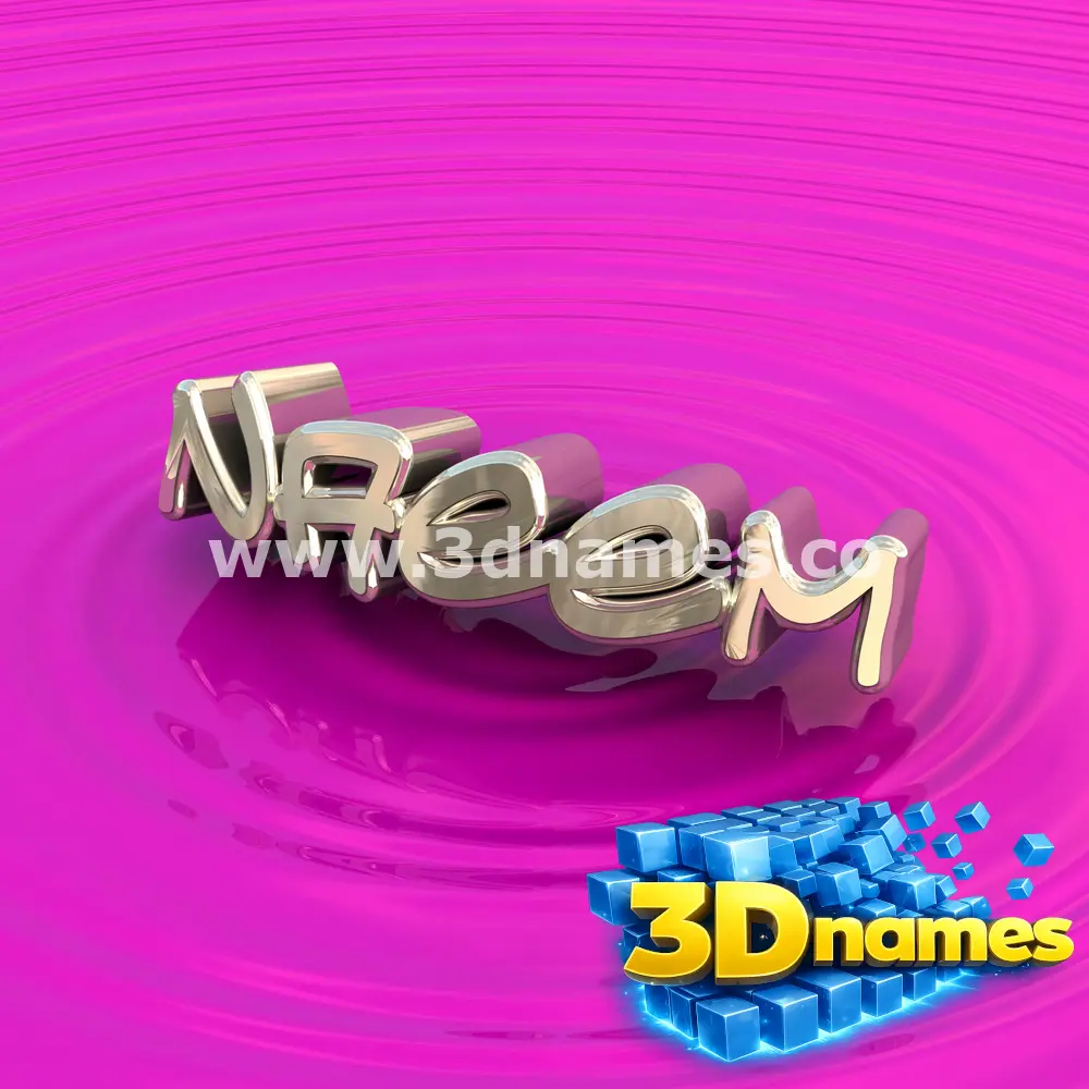 naeem in Pink Graffiti style - 3D name wallpaper