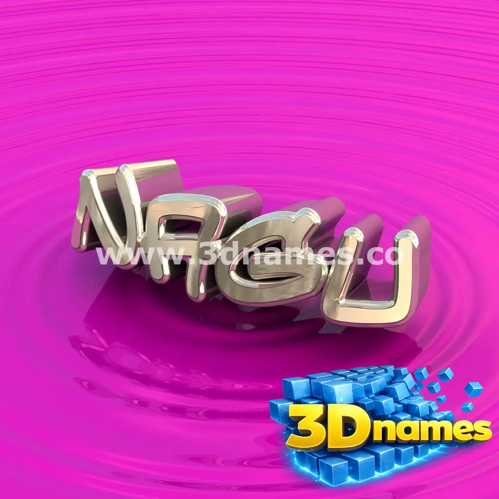 nagu in Pink Graffiti style - 3D name wallpaper